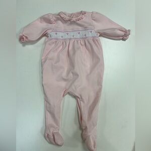 Magnolia Baby Soft Pink Smocked Footie